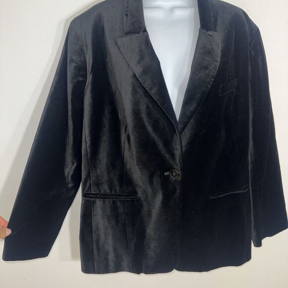 Chico's Black Velvet Blazer Special Occasion Day To Night Women Sz 3 - XL - Picture 2 of 12